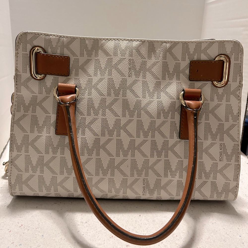 Michael Kors Brown and Cream Signature Tote Bag - Picture 3 of 9